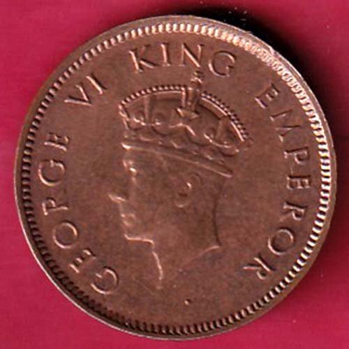 BRITISH INDIA 1939 ONE QURTER ANNA GEORGE VI COPPER COIN- FC2014 - Image 2
