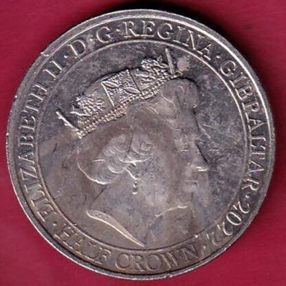 he right ti live in peace elizabeth ii d.g. regina gibraltar 2022 half crown- FC2029