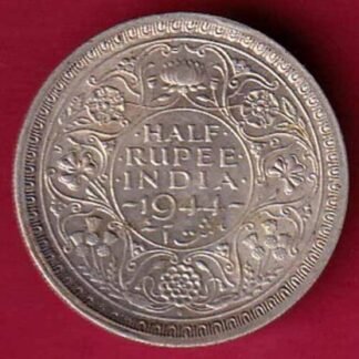 British india 1944 Bombay mint george vi HALF rupee silver coin  - f4919