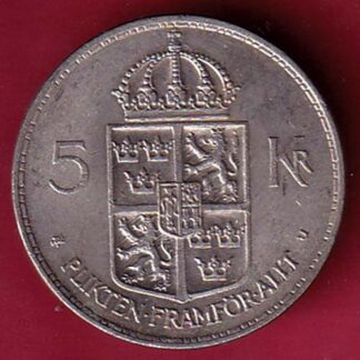 Sweden 5 Kronor 1973 Gustaf VI Adolf–F5029