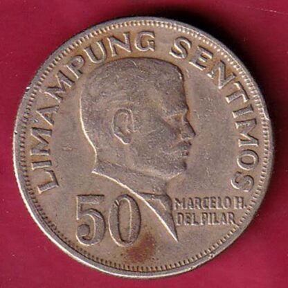 REPUBLICA OF THE PHILIPPINES 1972 FIFTY 50 Centimos –F5039
