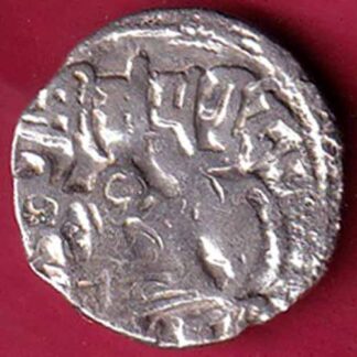 Hindushahia, kabul n gandhara silver drachma horseman n bull- F5062