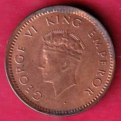 BRITISH INDIA 1939 1/2 pice COPPER COIN :- F5180 - Image 2