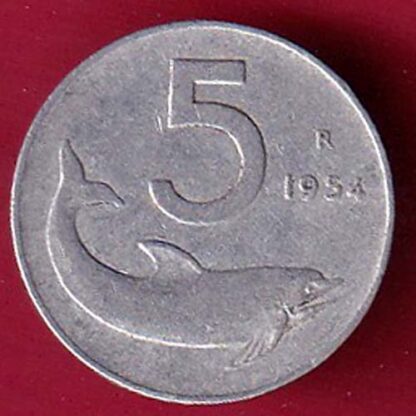 Republic of Italy  5 Lire 1954 coin – FC2230