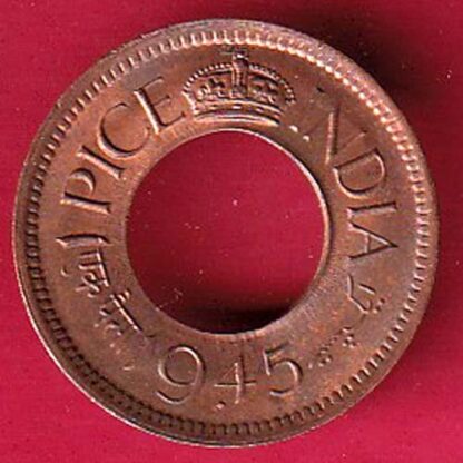 British india king bombay mint george vi 1945 one pice beautiful copper Coin– FC2327