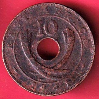 EAST AFRICA 1941 TEN CENTS Georgivs VI REX ET IND.IMP– FC2399