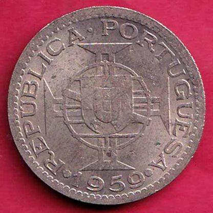 PORTUGUESE INDIA GOA 3 ESCUDO 1959 COIN :- F5371 - Image 2