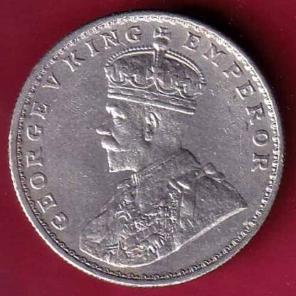 British India 1915 bombay mint George v One Rupee silver coin–F5493 - Image 2