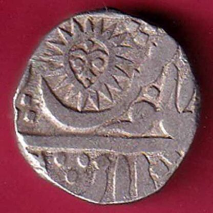 INDORE STATE SUN FACE INO SHAH ALAM II MALHAR RAO ONE RUPEE SILVER COIN –F5495
