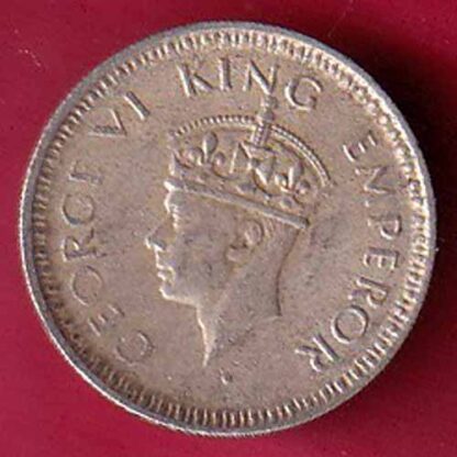 British India 1945 Bombay Mint George Vi 1/4 Rupee –F5517 - Image 2