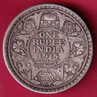 British India 1915 George v One Rupee silver coin–F5518