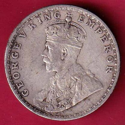 British India 1915 George v One Rupee silver coin–F5518 - Image 2