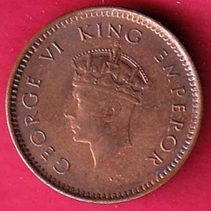 BRITISH INDIA 1940 1/2 PICE GEORGE VI COPPER COIN:- F5540 - Image 2