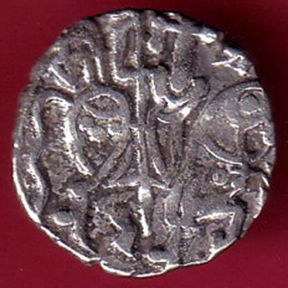 Hindushahia, kabul n gandhara silver drachma horseman n bull– S3435