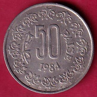 Republic India 1984 fifty Paise – S3486
