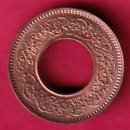 British india king george vi 1943 one pice beautiful copper coin :- F5622 - Image 2