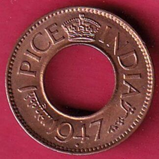 British india king bombay mint george vi 1947 one pice beautiful copper Coin– Fc2566
