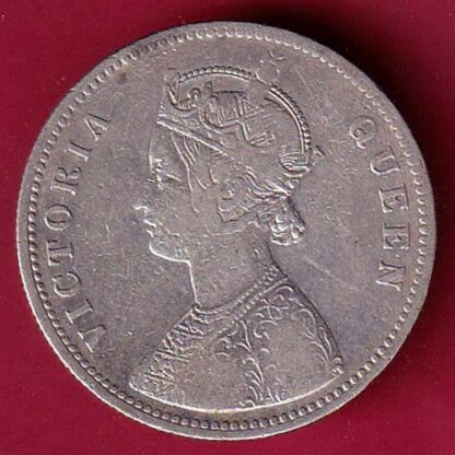 BRITISH INDIA 1862 VICTORIA QUEEN ONE RUPEE BEAUTIFUL SILVER COIN – F5886 - Image 2