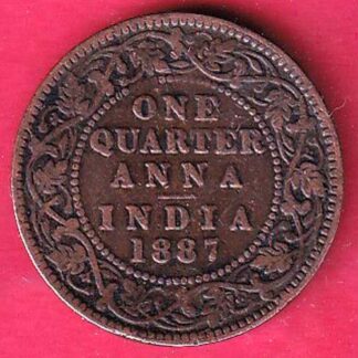 BRITISH INDIA VICTORIA QUEEN 1887 ONE QUERTER ANNA – F5920