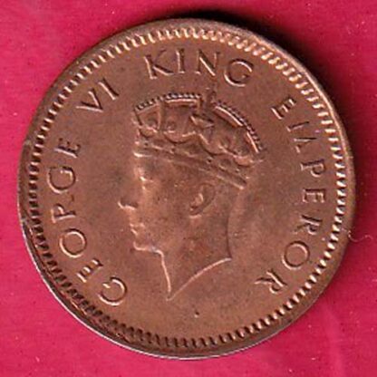 BRITISH INDIA 1959 1/2 PICE GEORGE VI COPPER COIN- FC2927 - Image 2
