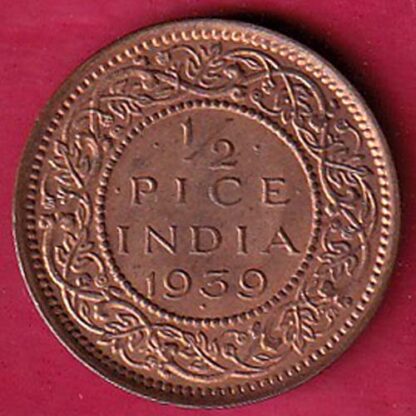 BRITISH INDIA 1959 1/2 PICE GEORGE VI COPPER COIN- FC2927