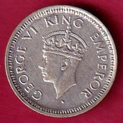 British India 1944 Bombay Mint George VI 1/4 Rupee Silver Coin-FC3015 - Image 2