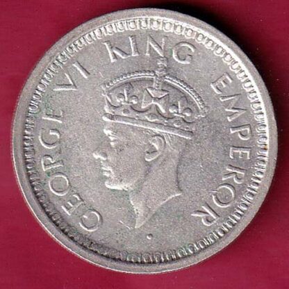 British India 1944 Bombay Mint George VI One Rupee Silver Coin– FC3045 - Image 2