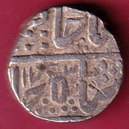 INDORE STATE SUN FACE INO SHAH ALAM II MALHAR RAO ONE RUPEE SILVER COIN – F6104