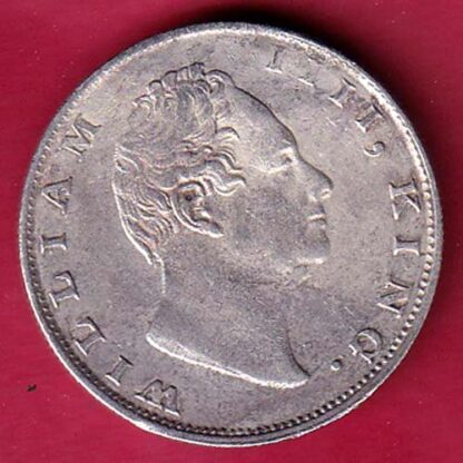 EAST INDIA COMPANY 1835 WILLIAM IIII KING GEORGE ONE RUPEE SILVER COIN – F6107