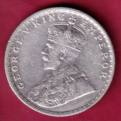 British India 1915 BOMBAY MINT George v One Rupee silver coin– F6127 - Image 2