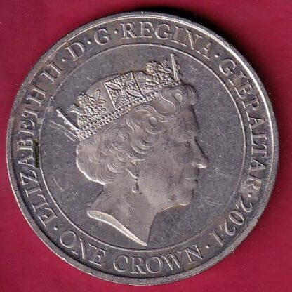 ELIZABETH II DEI-GRA REGINA. GIBRALTAR 2021 ONE CROWN IN FLANDERS FIELDS THE POPPIES BLOW – FC3289 - Image 2
