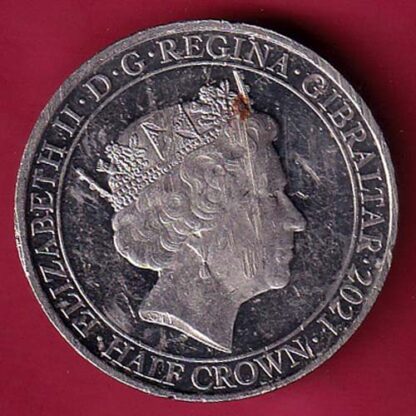 ELIZABETH II DEI-GRA REGINA. GIBRALTAR 2021 FIGHT THROUGH TO FINAL VICTORY HAIF CROWN – FC3381