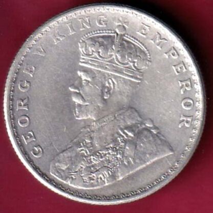 British India 1915 BOMBAY MINT George v One Rupee silver coin–F6136 - Image 2