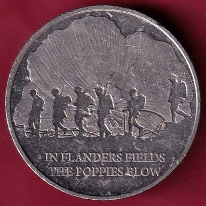 ELIZABETH II DEI-GRA REGINA. GIBRALTAR 2021 ONE CROWN IN FLANDERS FIELDS THE POPPIES BLOW- F6262 - Image 2
