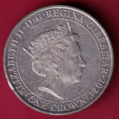 the right ti live in peace elizabeth ii d.g. regina gibraltar 2021 half crown:- Fc3346