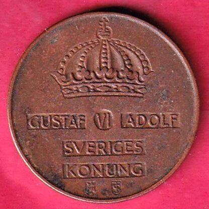 WORLD COIN GUSTAF VI ADOLF SVERIGES KONUNG1954 ORE – F6325 - Image 2