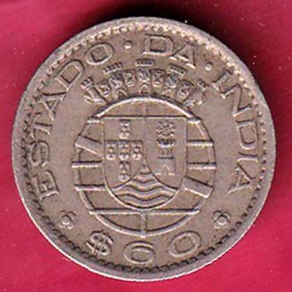 Portuguese India 60 Centavos 1959  – F6420 - Image 2