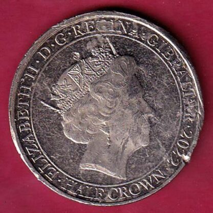 the right ti live in peace elizabeth ii d.g. regina gibraltar 2022 half crown– F6514 - Image 2