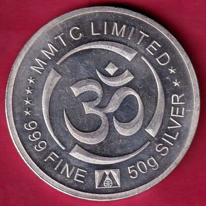silver token: Weight – 50  gm SAIBABA MMTC LTD. "OM"  :- FC3490 - Image 2