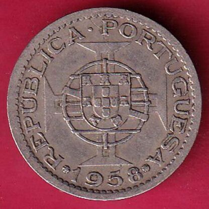 PORTUGUESE INDIA GOA 1 ESCUDO 1958 RARE COIN – FC3509