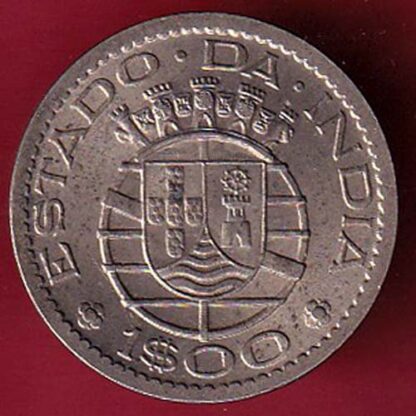 PORTUGUESE INDIA GOA 1 ESCUDO 1959 COIN - FC3640 - Image 2