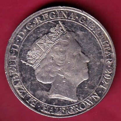 ELIZABETH II DEI-GRA REGINA. GIBRALTAR 2021 FIGHT THROUGH TO FINAL VICTORY HAIF CROWN –F6690 - Image 2