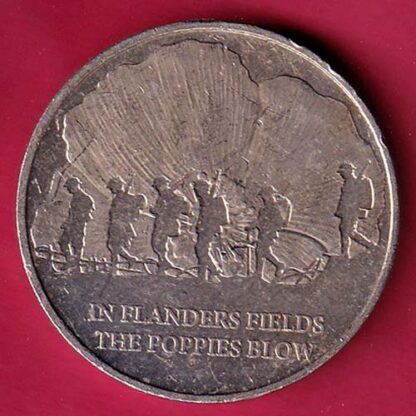 ELIZABETH II DEI-GRA REGINA. GIBRALTAR 2021 ONE CROWN IN FLANDERS FIELDS THE POPPIES BLOW - F6837