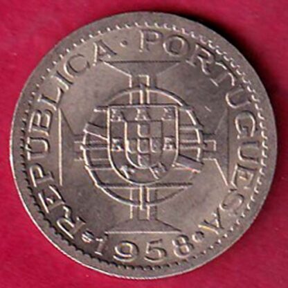 PORTUGUESE INDIA GOA 60 CENTAVOS 1958 COIN  – F6896