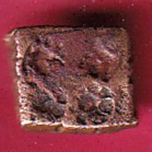 ancient cetral india copper punchmark ujjainy symbols on coin- F6967 - Image 2