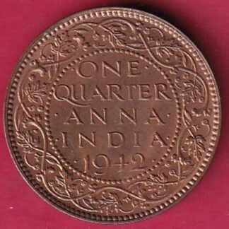 BRITISH INDIA 1942 GEORGE VI ONE QUARTER ANNA - FC4132
