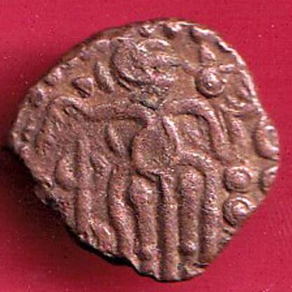ANCIENT INDIA RAJA RAJ CHOLA CHOLA DYNASTY OCTOPUS MAN COIN – FC4236 - Image 2
