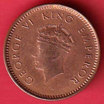 BRITISH INDIA 1940 1/2 PICE GEORGE VI COPPER COIN – F7148 - Image 2