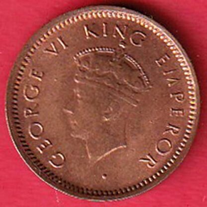 BRITISH INDIA 1939 1/12 ANNA GEORGE VI COPPER COIN  - F7297 - Image 2