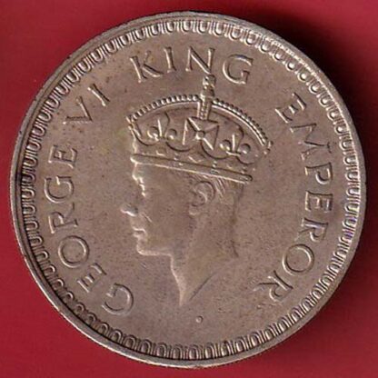 British India 1943 BOMBAY MINT George Vi ONE Rupee Rare Silver coin– FC4301 - Image 2
